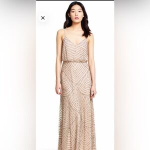Adrianna Papell fully Beaded Blouson Gown